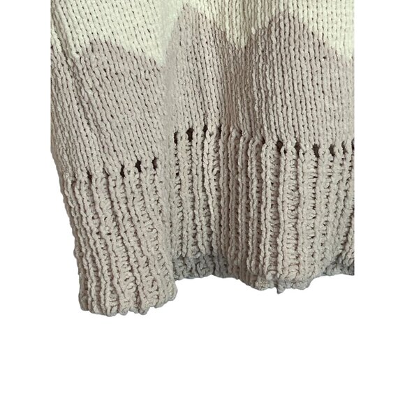 Kendall and Kylie Sweater Womens Medium Knit Top Tan Brown Chevron Winter Fall - Picture 14 of 16